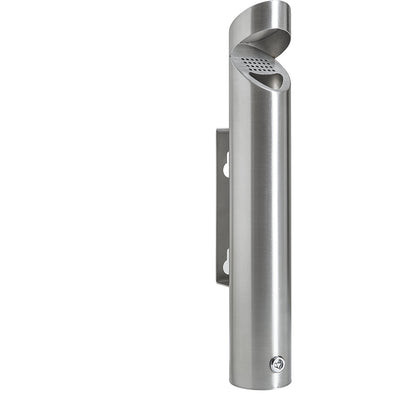 Wall ashtray, stainless steel, capacity 2 l, with hood.