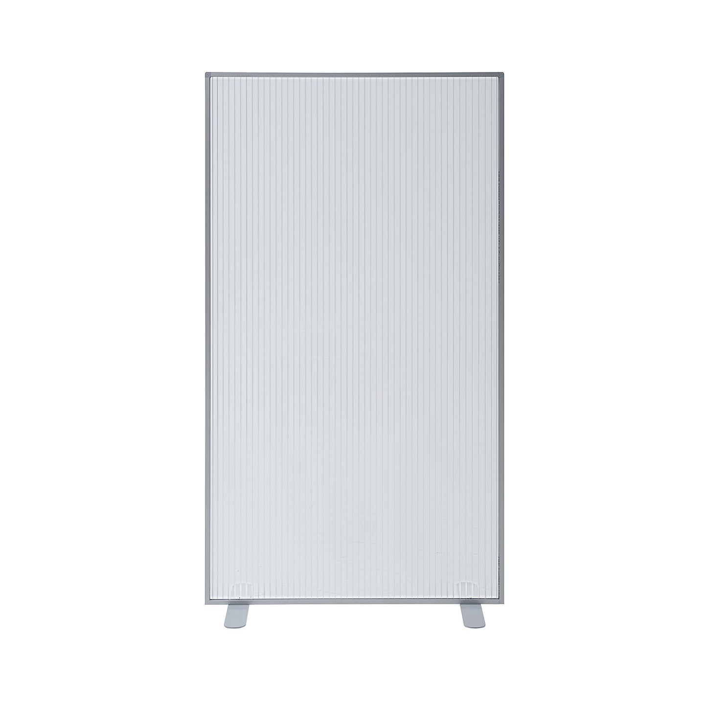 Screen partition, with polycarbonate glass panel, white aluminium, HxWxD 1805 x 1000 x 480 mm.