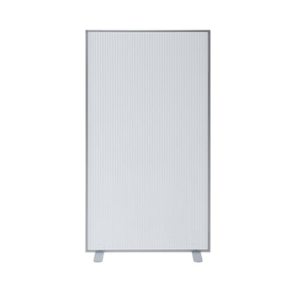Screen partition, with polycarbonate glass panel, white aluminium, HxWxD 1805 x 1000 x 480 mm.