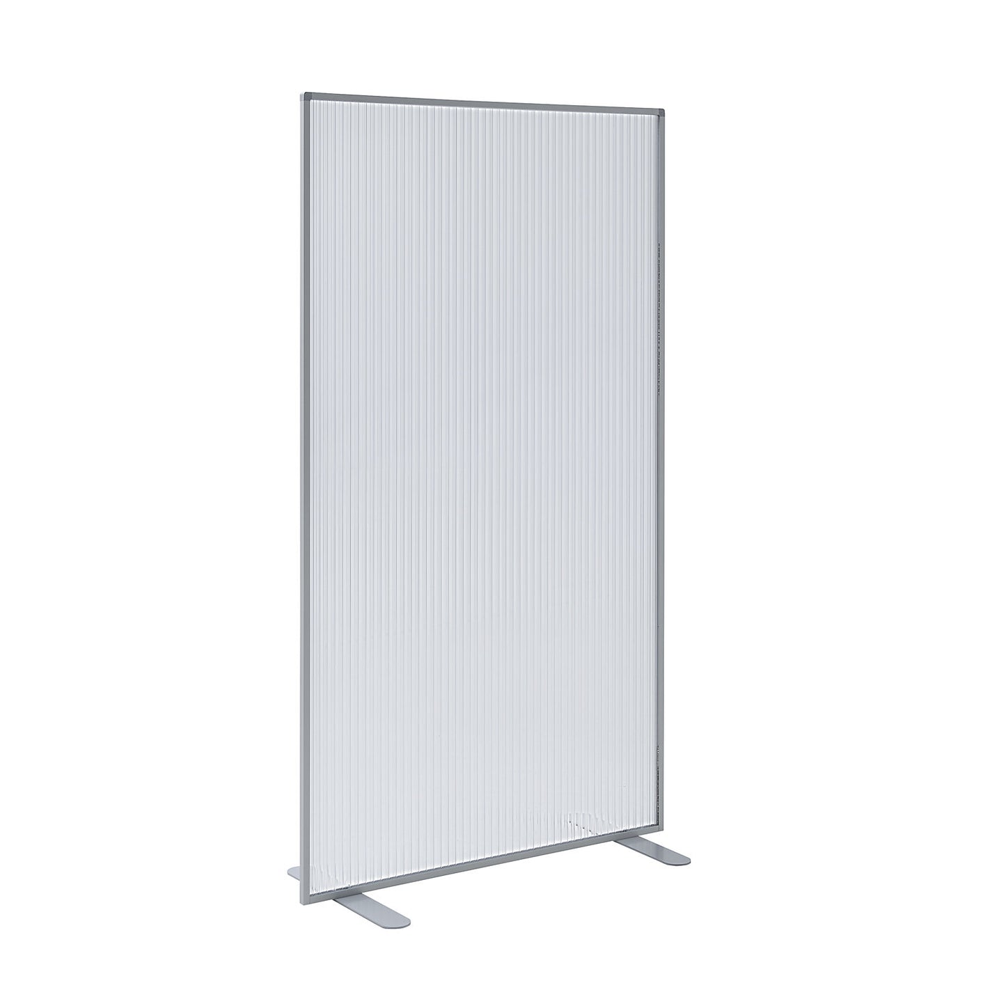 Screen partition, with polycarbonate glass panel, white aluminium, HxWxD 1805 x 1000 x 480 mm.