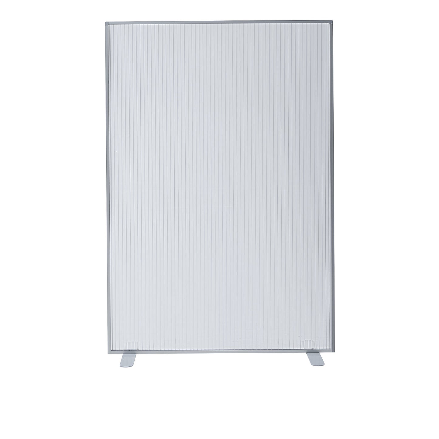 Screen partition, with polycarbonate glass panel, white aluminium, HxWxD 1805 x 1200 x 480 mm.