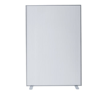 Screen partition, with polycarbonate glass panel, white aluminium, HxWxD 1805 x 1200 x 480 mm.