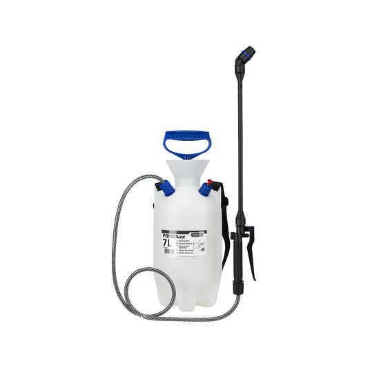 Industrial pressure sprayer, capacity 7 l, strap LxWxH 200 x 200 x 520 mm.