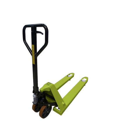 GS 25 pallet truck, PU steering wheels / nylon fork rollers, fork length 1150 mm, single fork rollers.