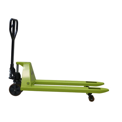 GS 25 pallet truck, polyurethane steering wheels / fork rollers, fork length 1150 mm, single fork rollers.