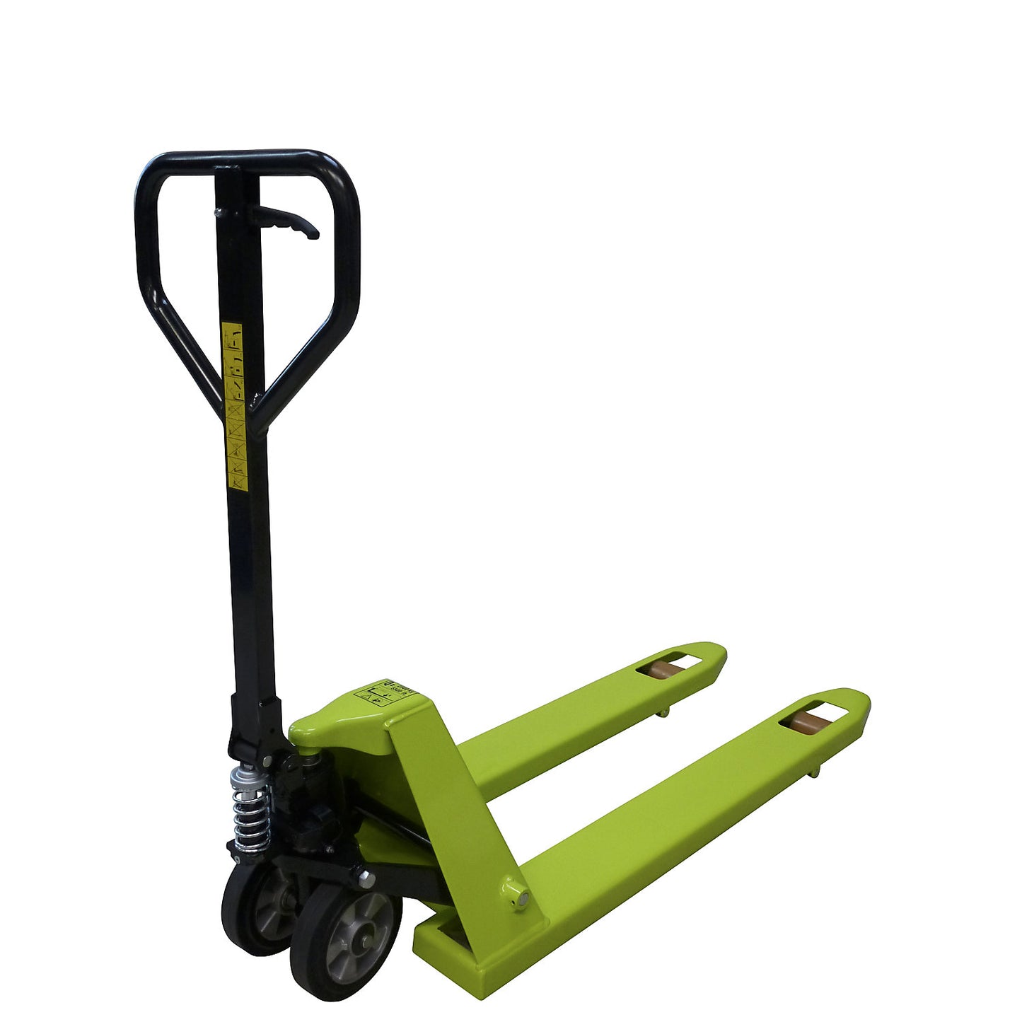 GS 25 pallet truck, solid rubber steering wheels / PU fork rollers, fork length 1150 mm, single fork rollers.