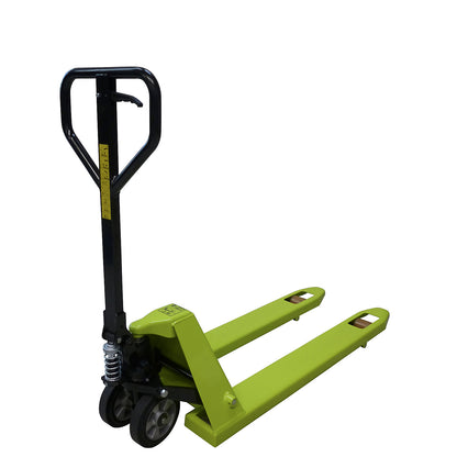 GS 25 pallet truck, solid rubber steering wheels / PU fork rollers, fork length 1150 mm, single fork rollers.