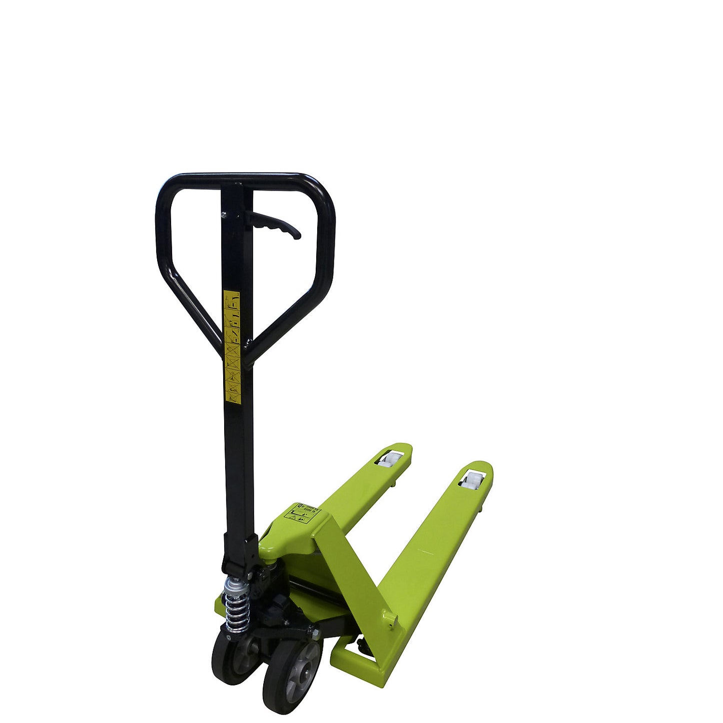 GS 25 pallet truck, solid rubber steering wheels / nylon fork rollers, fork length 1150 mm, tandem fork rollers.
