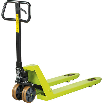EVO pallet truck, polyurethane steering wheels with aluminium core, fork length 800 mm, tandem fork rollers.
