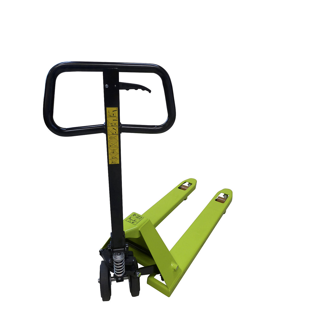 EVO pallet truck, solid rubber steering wheels with aluminium core, fork length 950 mm, single fork rollers.