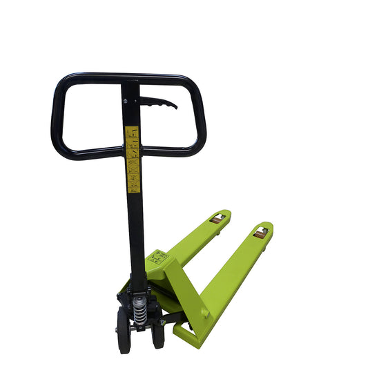 EVO pallet truck, solid rubber steering wheels with aluminium core, fork length 800 mm, single fork rollers.