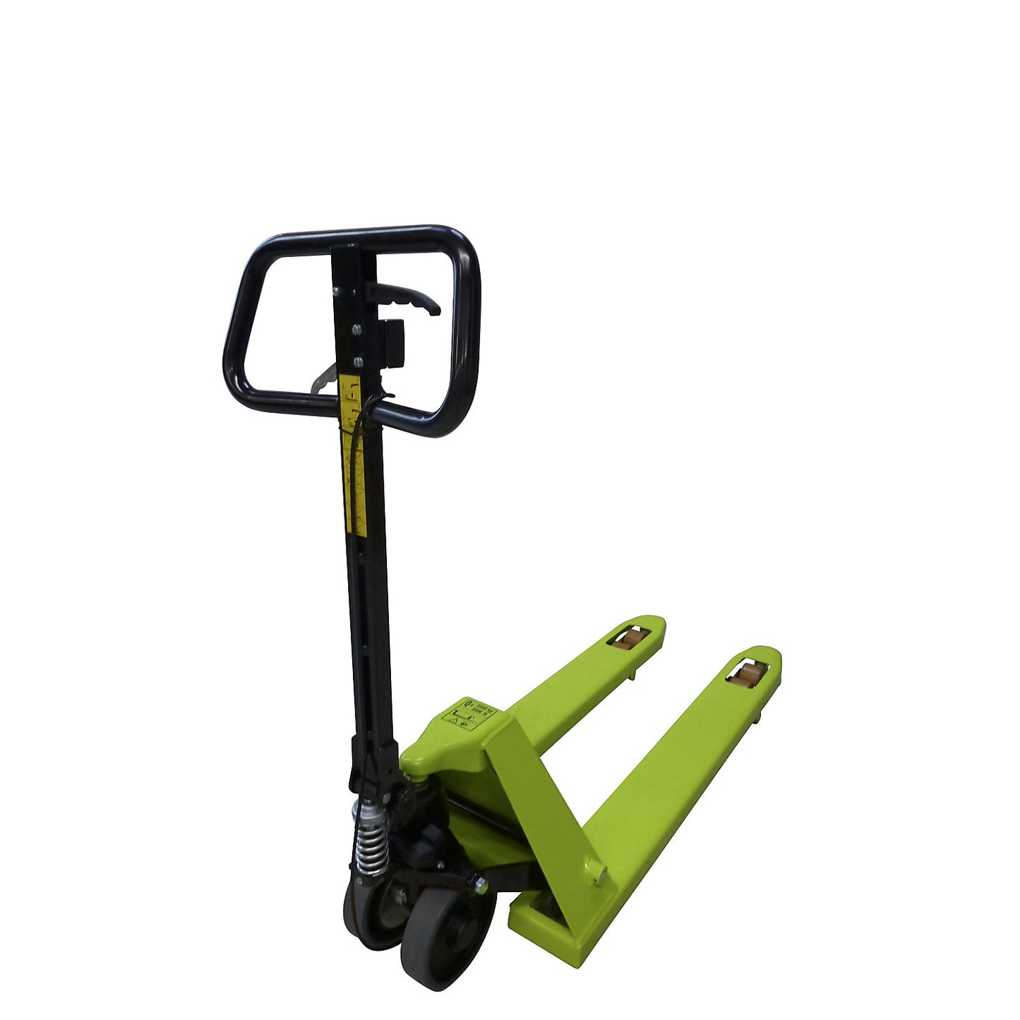 EVO pallet truck, with brakes, solid rubber steering wheels, fork length 1150 mm, tandem fork rollers.