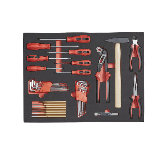 Tool shadow board, manual tools, for WxD 490 x 340 mm.