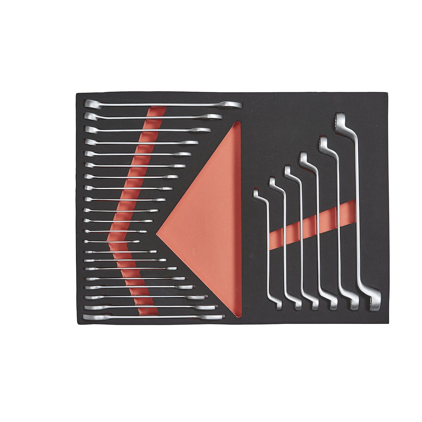 Tool shadow board, open end and ring spanners, for WxD 490 x 340 mm.