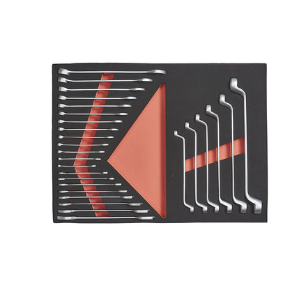 Tool shadow board, open end and ring spanners, for WxD 490 x 340 mm.