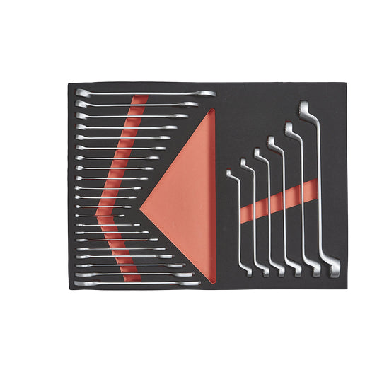 Tool shadow board, open end and ring spanners, for WxD 490 x 340 mm.
