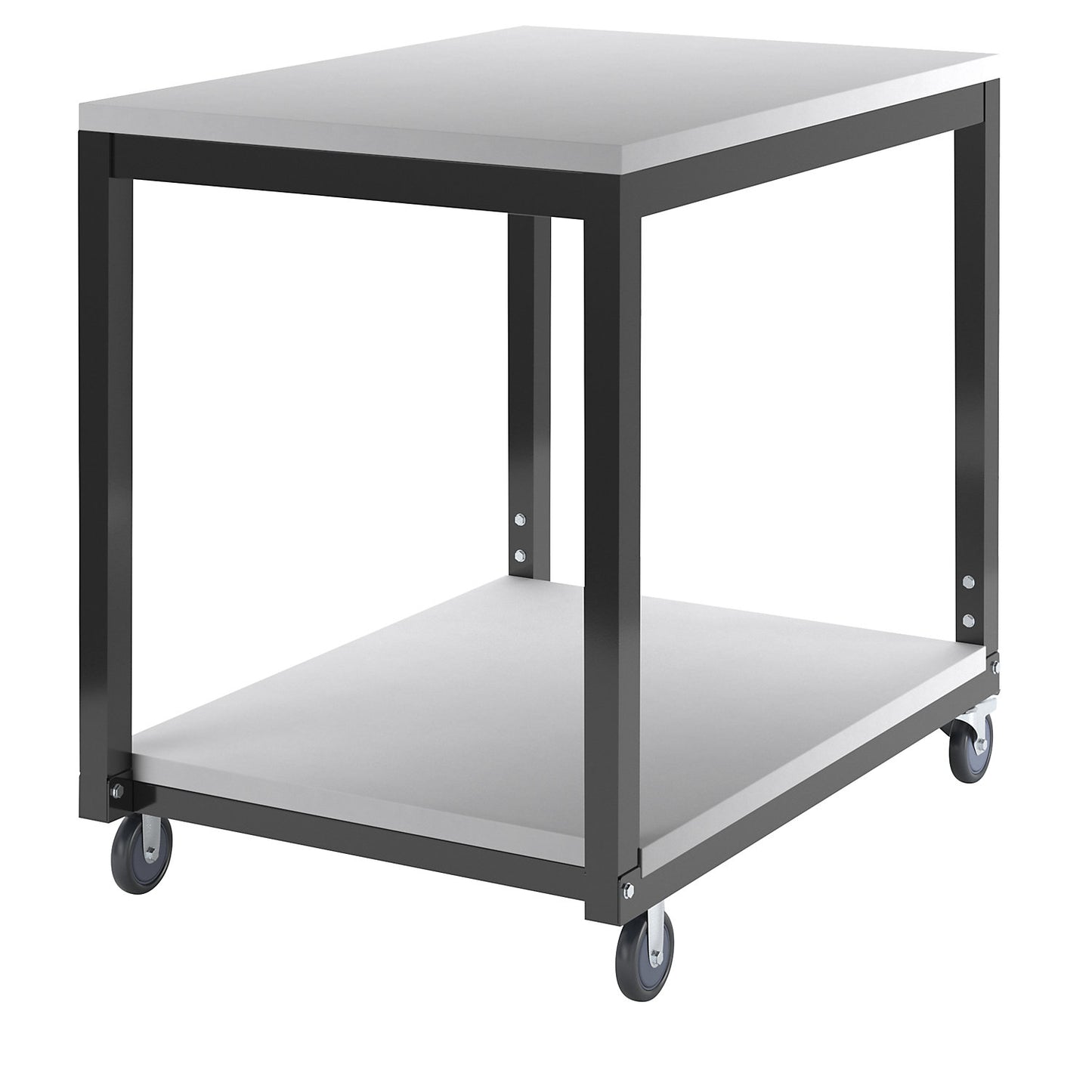Table trolley with 2 shelves, height adjustable, for WT worktable system, LxW 700 x 500 mm.