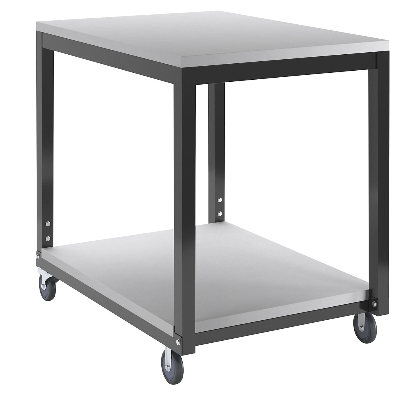 Table trolley with 2 shelves, height adjustable, for WT worktable system, LxW 700 x 500 mm.