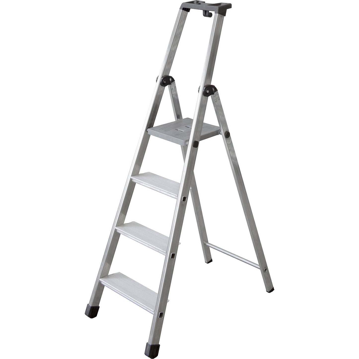 Step ladder, single sided access with extra deep steps, 4 steps incl. platform.
