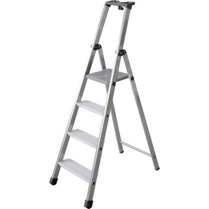 Step ladder, single sided access with extra deep steps, 4 steps incl. platform.