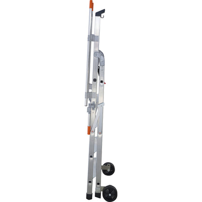 Mobile warehouse step, with 2 hand rails and castors, 12 steps incl. platform.