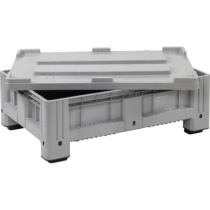 PE storage and transport container for rechargeable batteries, model S, filling weight 300 kg, WxDxH 1200 x 800 x 400 mm.