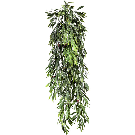 Hanging olive leaves, pack of 3, with 10 olives, length 850 mm, green.