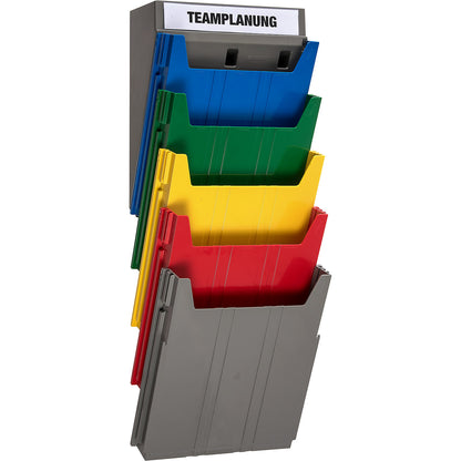 BIG wall-mounted sorting system, for format A4, filling height 34 mm, grey standard module.