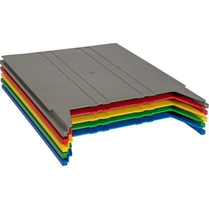 FLAT wall-mounted sorting system, for format A4, filling height 9 mm, grey storage compartment.