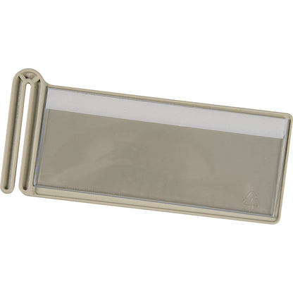 Labelling clip for FLAT/BIG wall-mounted sorting system, large, LxWxH 128 x 7 x 56 mm.