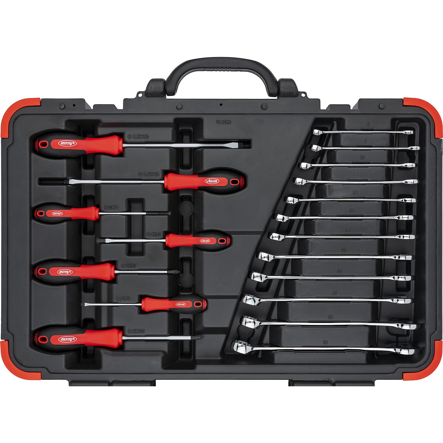 Tool case with 95 pieces, width 3 - 32 mm, 95 parts.