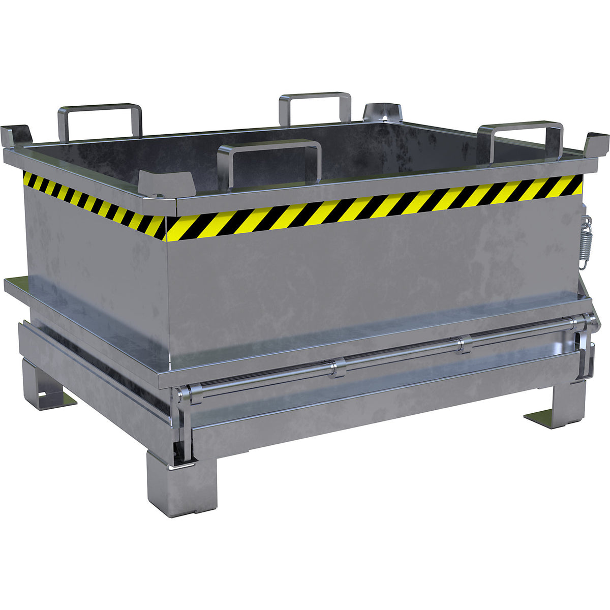Hinged bottom skip, capacity 0.24 m³, hot dip galvanised.