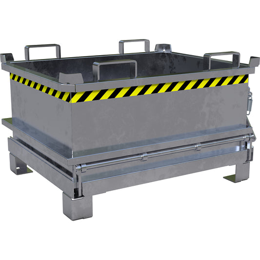 Hinged bottom skip, capacity 0.24 m³, hot dip galvanised.