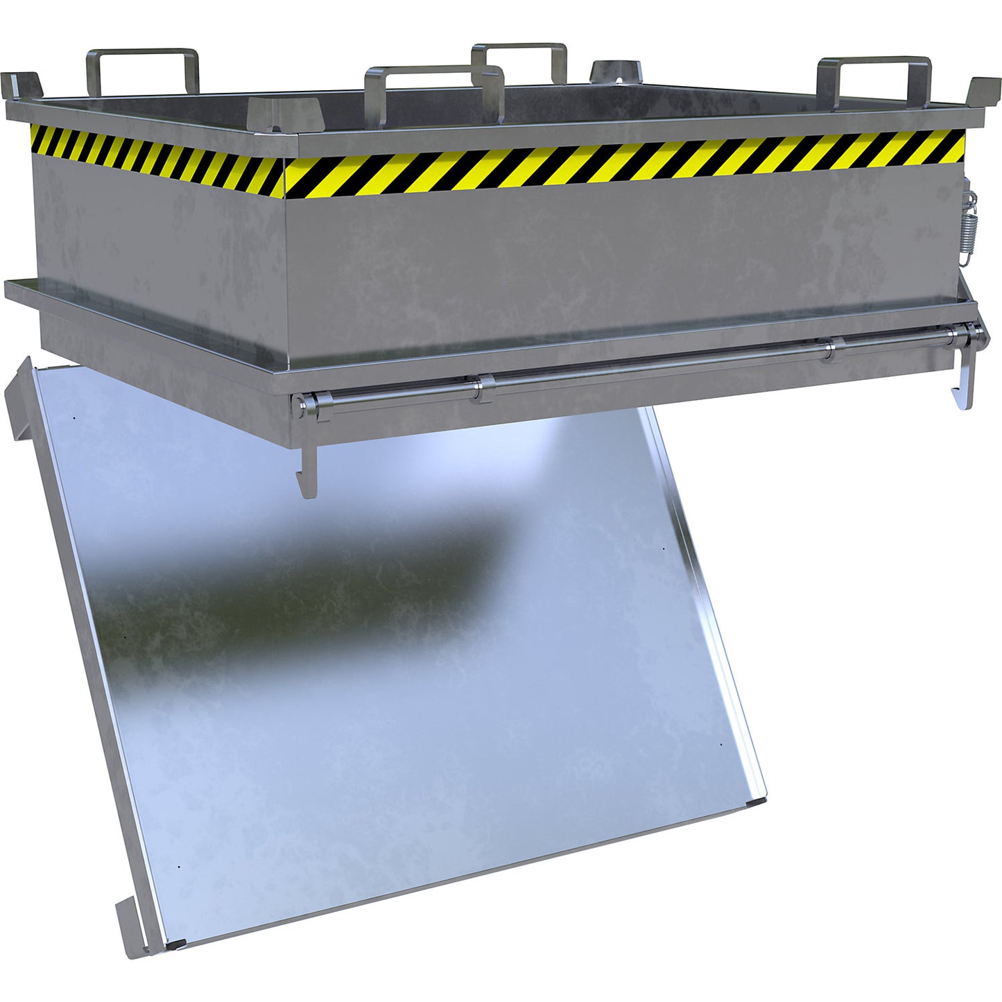 Hinged bottom skip, capacity 0.37 m³, hot dip galvanised.