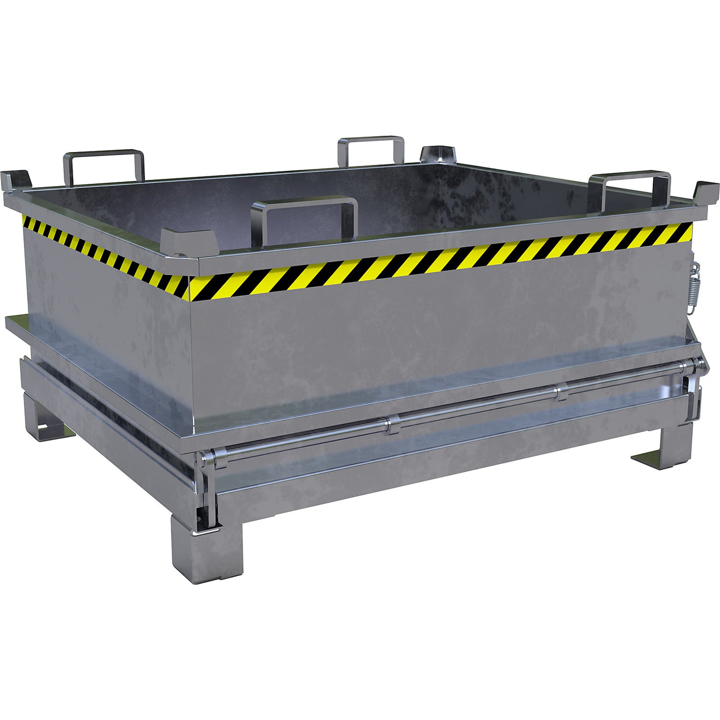 Hinged bottom skip, capacity 0.37 m³, hot dip galvanised.