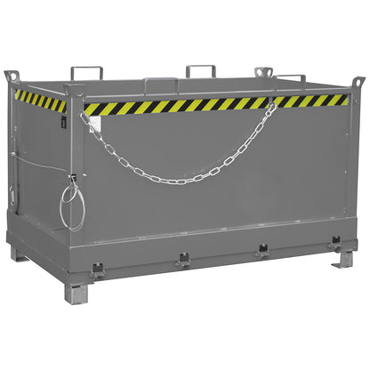 Hinged bottom skip, capacity 1.5 m³, mouse grey RAL 7005.