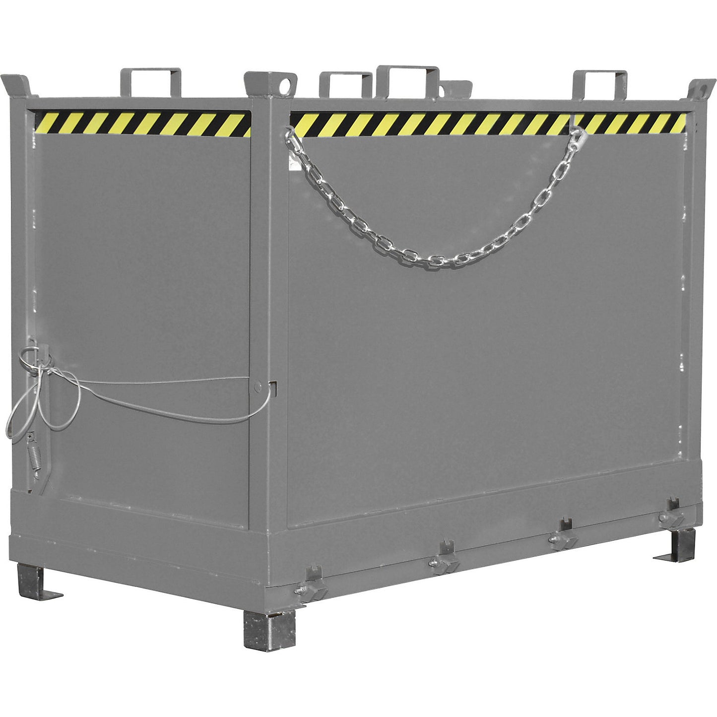 Hinged bottom skip, capacity 2.0 m³, mouse grey RAL 7005.