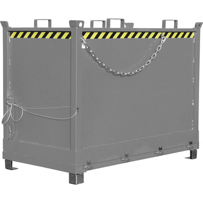 Hinged bottom skip, capacity 2.0 m³, mouse grey RAL 7005.