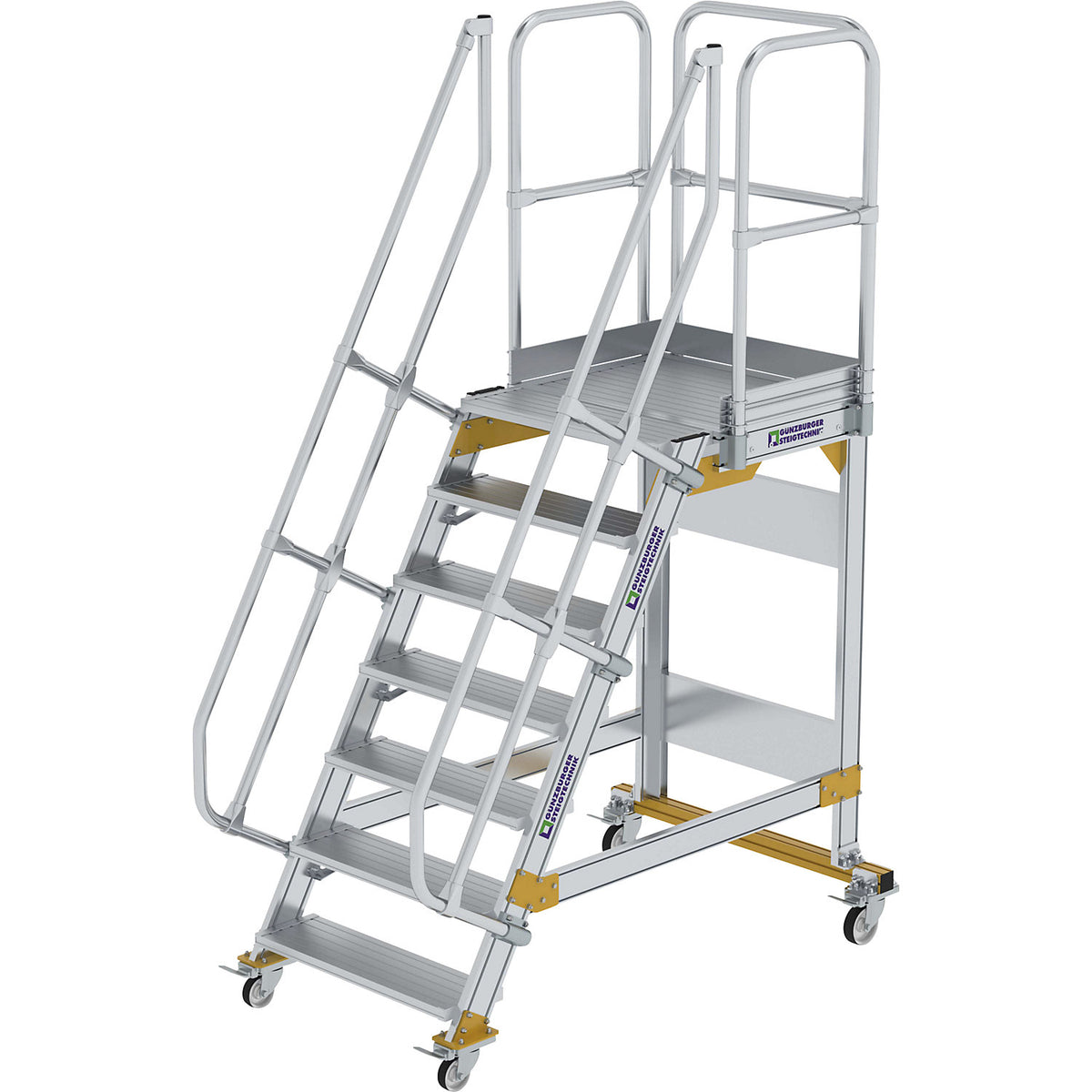Mobile safety steps, slope 60°, 7 steps.