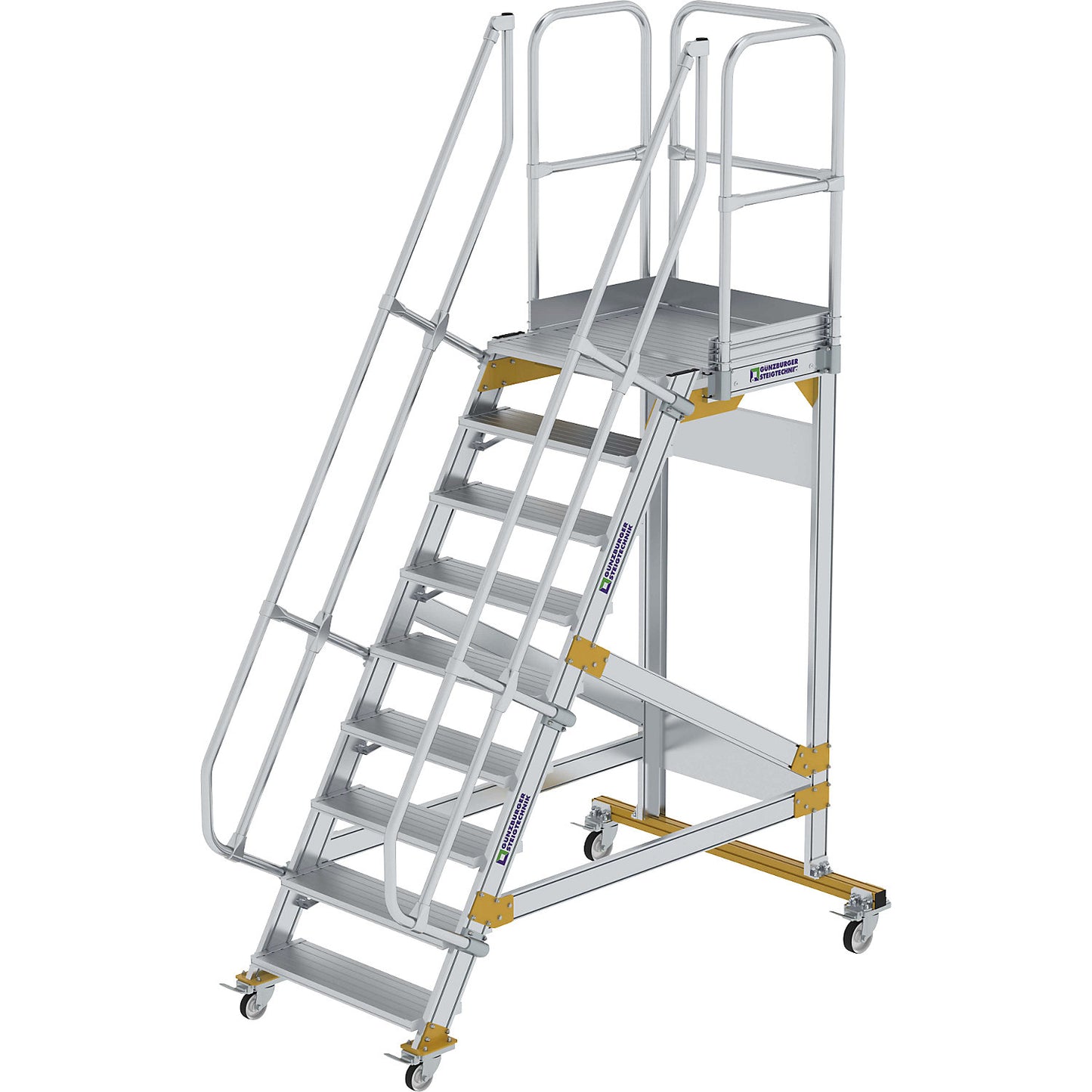 Mobile safety steps, slope 60°, 9 steps.