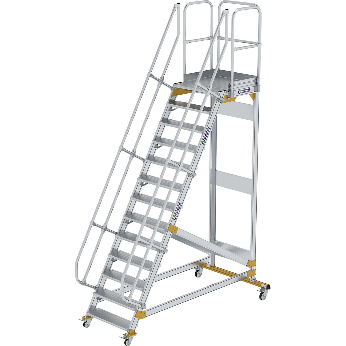 Mobile safety steps, slope 60°, 13 steps.