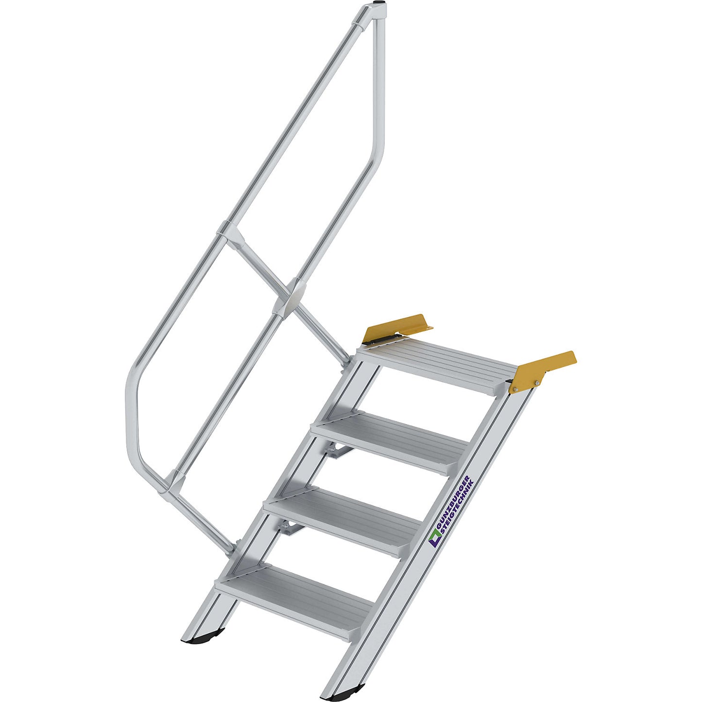 Industrial steps, aluminium steps, step width 800 mm, 4 steps.