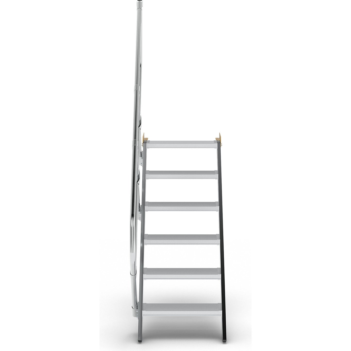 Industrial steps, aluminium steps, step width 600 mm, 6 steps.