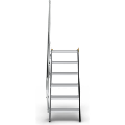 Industrial steps, aluminium steps, step width 600 mm, 6 steps.
