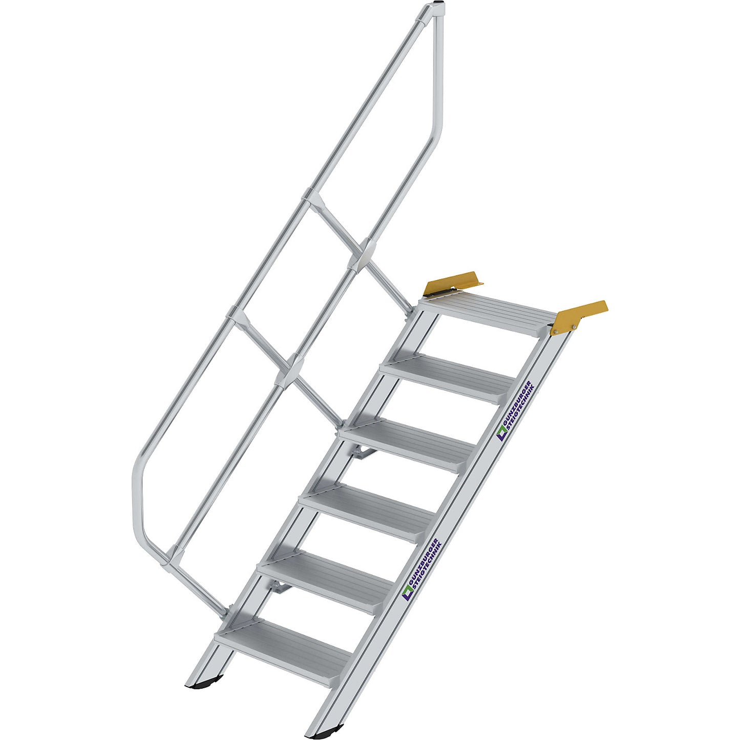 Industrial steps, aluminium steps, step width 600 mm, 6 steps.