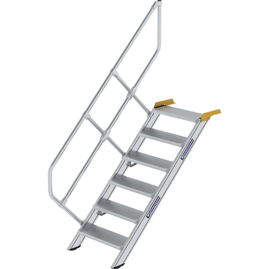 Industrial steps, aluminium steps, step width 600 mm, 6 steps.