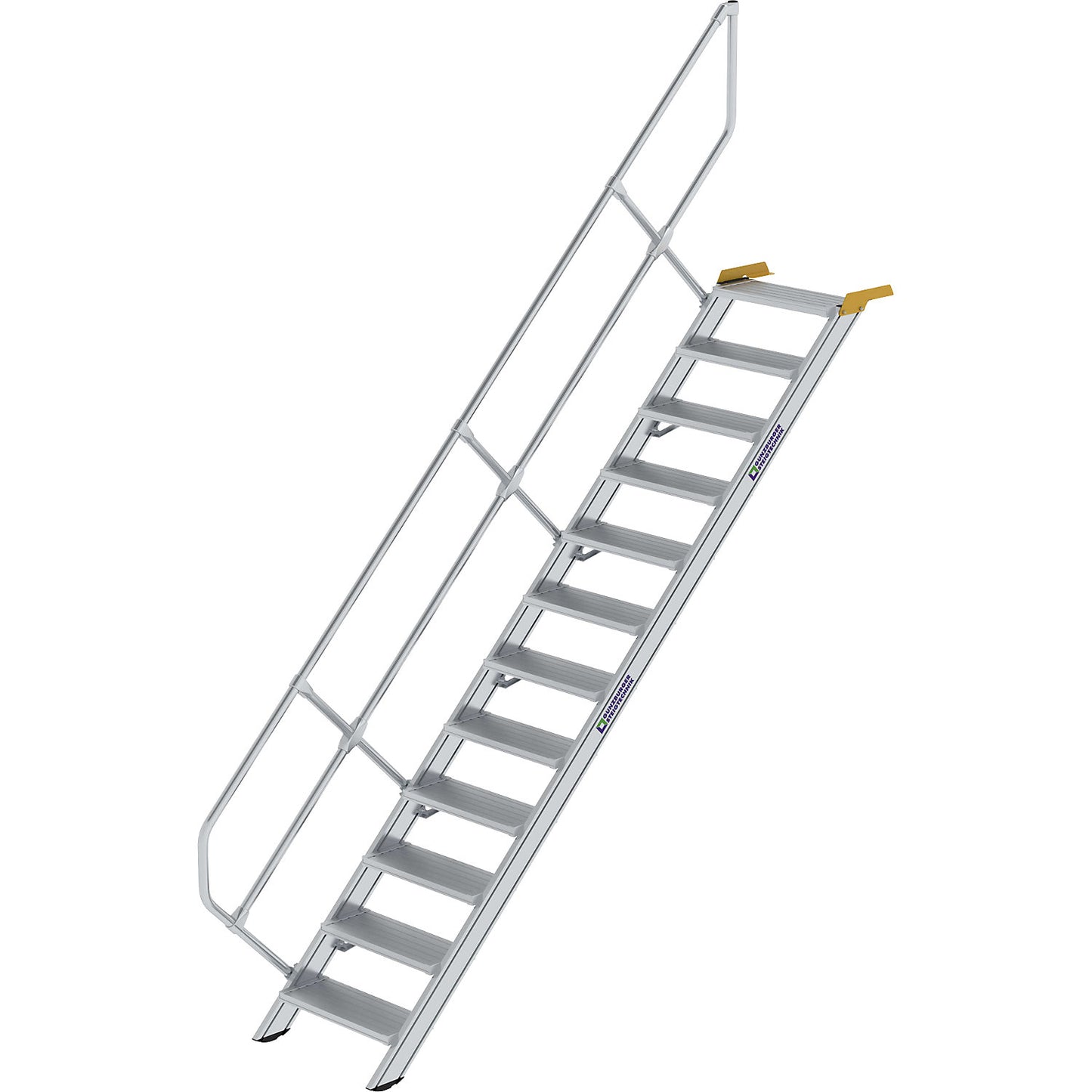 Industrial steps, aluminium steps, step width 600 mm, 12 steps.