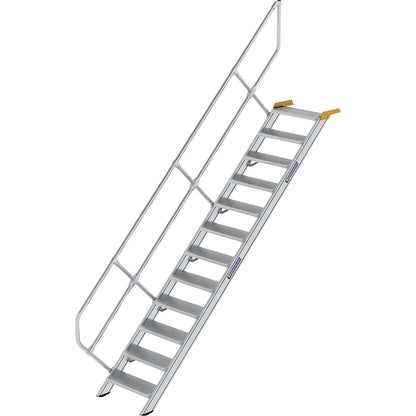 Industrial steps, aluminium steps, step width 600 mm, 12 steps.