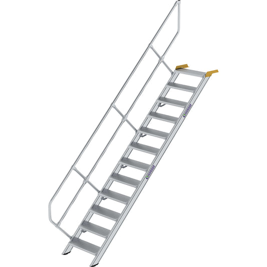 Industrial steps, aluminium steps, step width 800 mm, 12 steps.