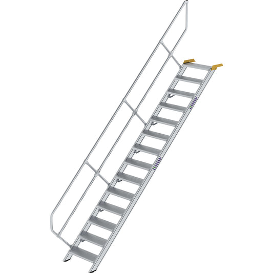 Industrial steps, aluminium steps, step width 800 mm, 14 steps.